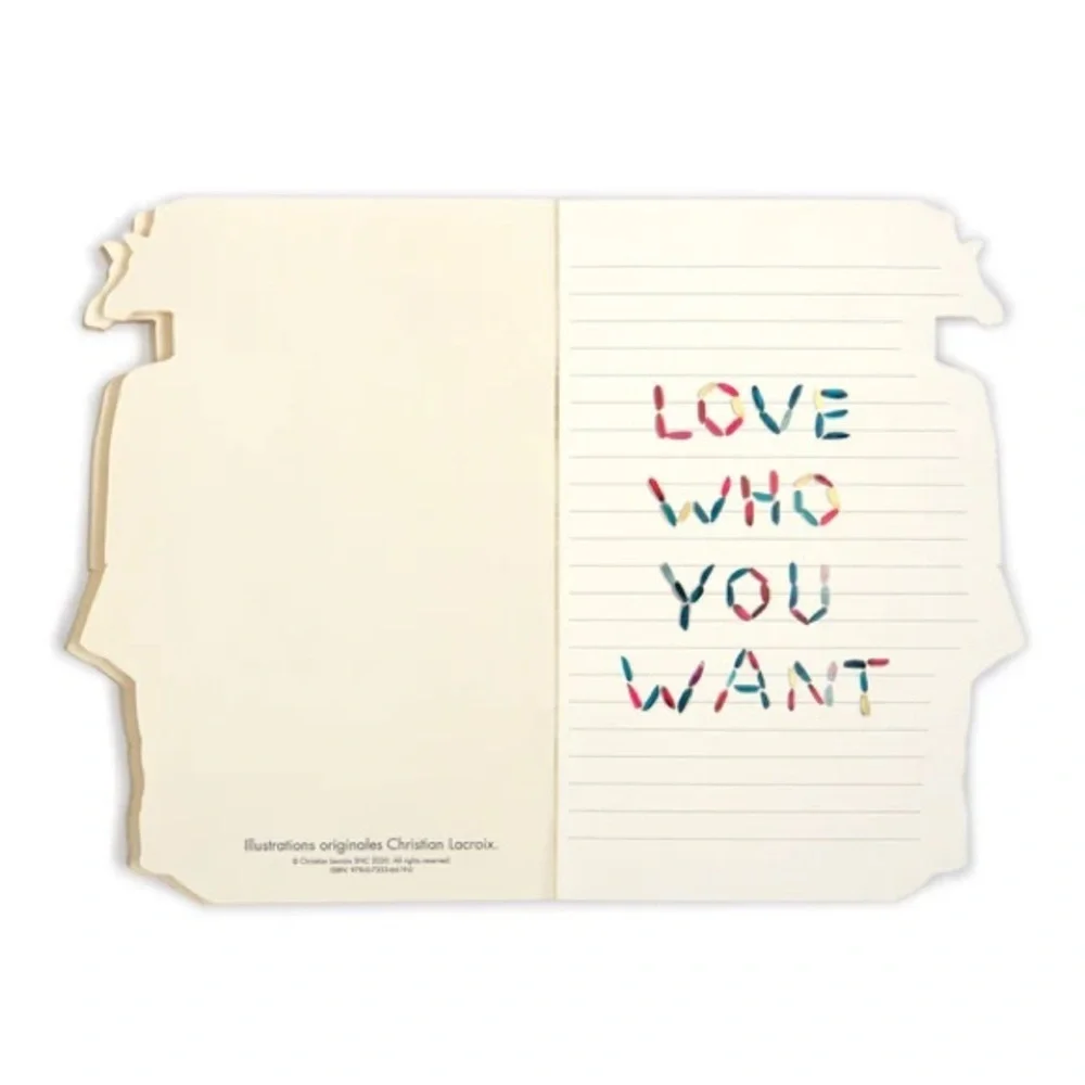Christian Lacroix Heritage Collection Love Who You Want Die-Cut Notebook, NWT